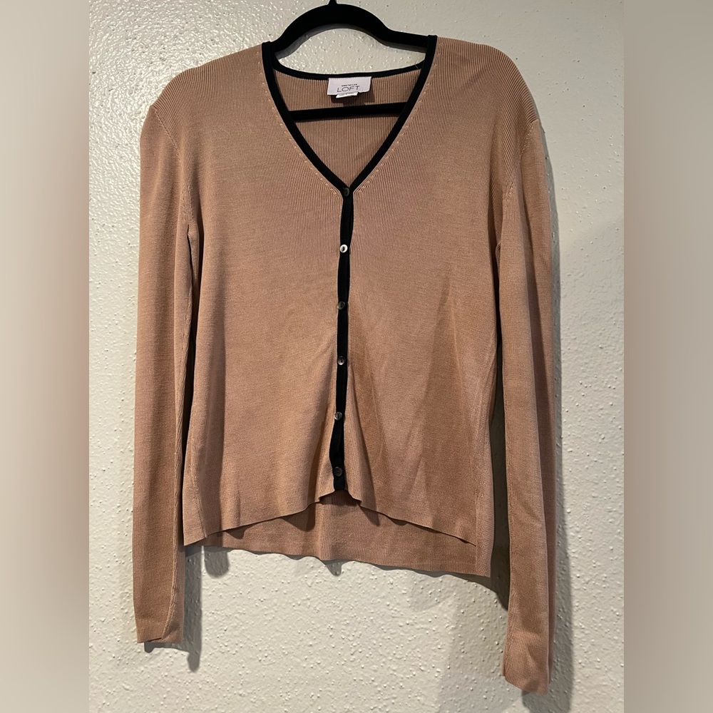 Ann Taylor LOFT Tan Cardigan